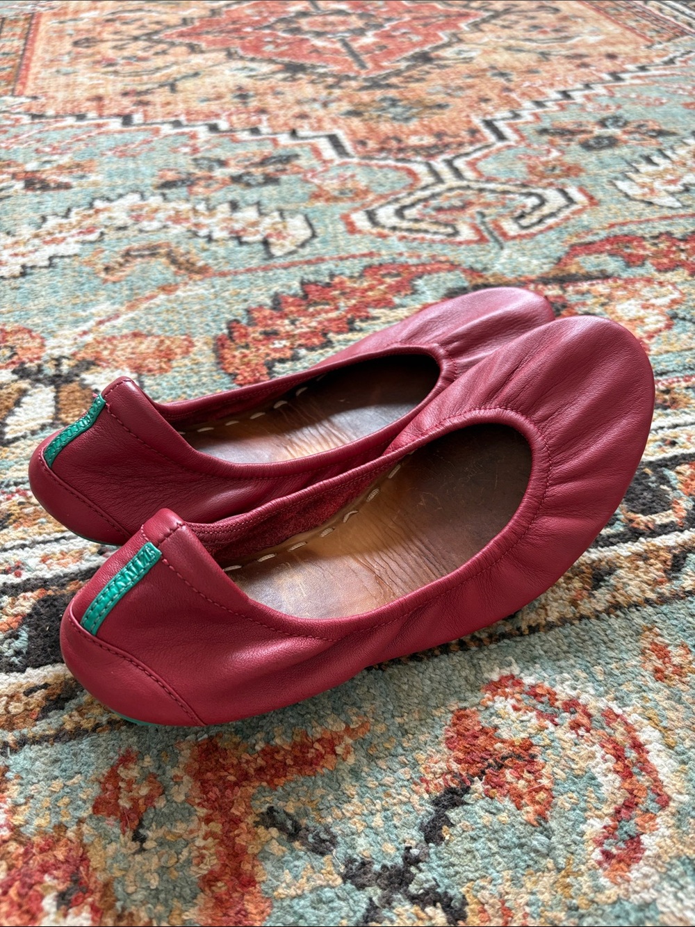 Red Tieks ballet flat size 8